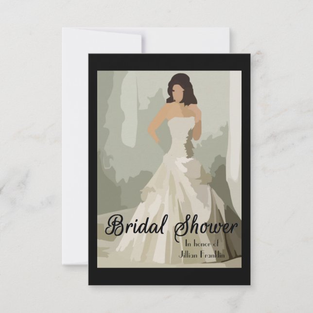 Painting of Bride - 3x5 Bridal Shower Invitation (Front)