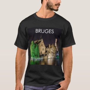 Painting of Bruges old town and Belfry tower T-Shirt
