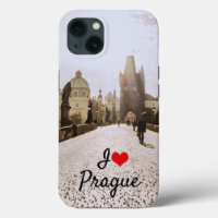 Painting of Charles bridge in Prague on sunrise