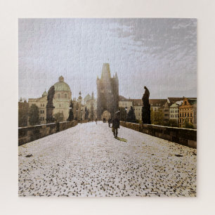 Painting of Charles bridge in Prague on sunrise Jigsaw Puzzle