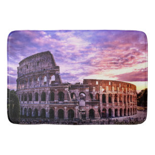 Painting of Colosseum in Rome at sunset Bath Mat