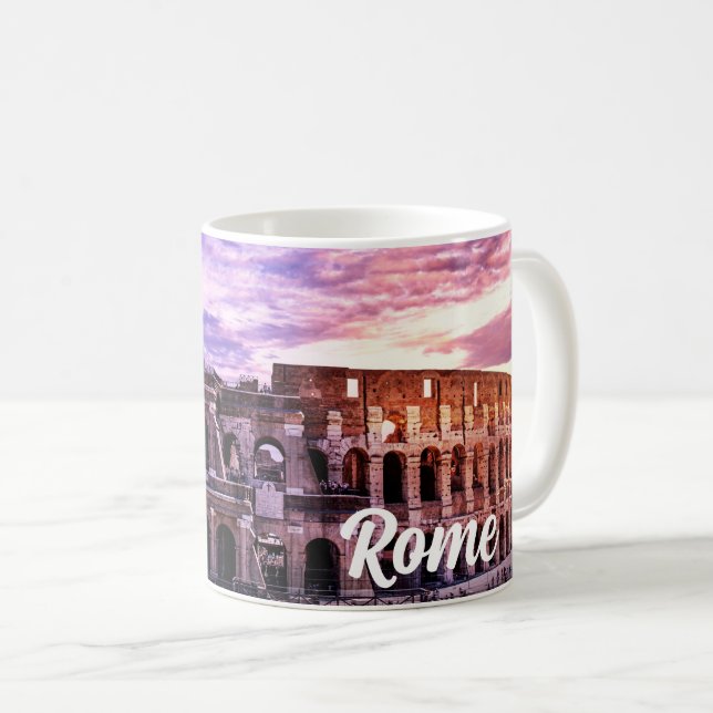 Painting of Colosseum in Rome at sunset Coffee Mug (Front Right)