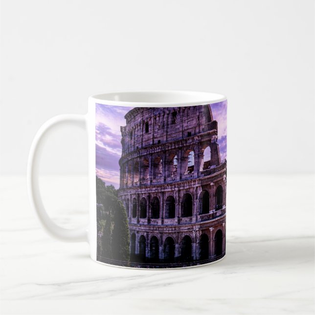 Painting of Colosseum in Rome at sunset Coffee Mug (Left)