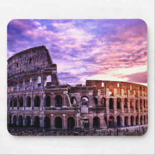 Painting of Colosseum in Rome at sunset Mouse Mat