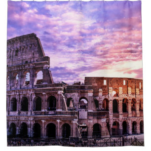 Painting of Colosseum in Rome at sunset Shower Curtain