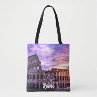 Painting of Colosseum in Rome at sunset