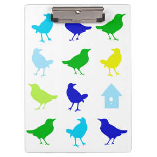 Painting of Coloured Birds by Chariklia Zarris Clipboard