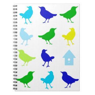 Painting of Coloured Birds by Chariklia Zarris Notebook