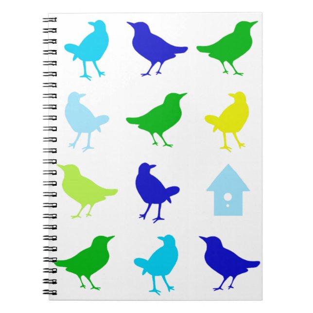 Painting of Coloured Birds by Chariklia Zarris Notebook (Front)
