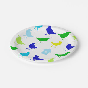 Painting of Coloured Birds by Chariklia Zarris Paper Plate