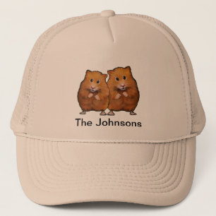 Painting of CUTE HAMSTER COUPLE: Personalise Trucker Hat