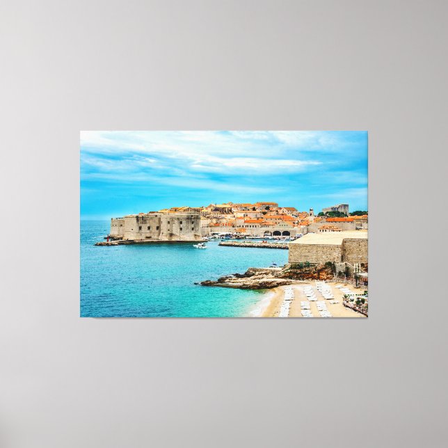 Painting of Dubrovnik beach Canvas Print (Front)