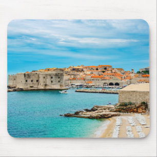 Painting of Dubrovnik beach Mouse Mat