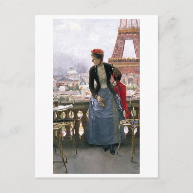 Painting of Eiffel Tower  Postcard (Front)