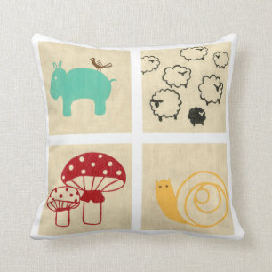 Painting of Four Children's Wood Blocks Cushion