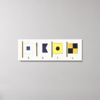 Painting of Four Flags with Sail Written Beneath
