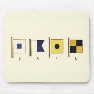Painting of Four Flags with Sail Written Beneath Mouse Mat
