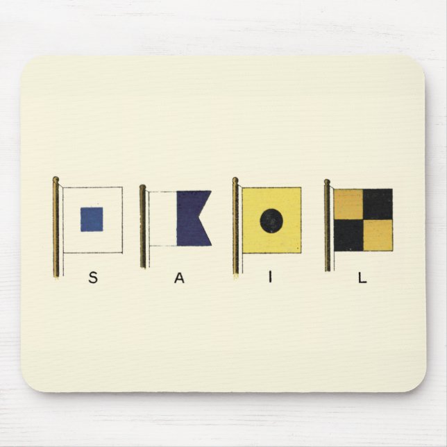 Painting of Four Flags with Sail Written Beneath Mouse Mat (Front)