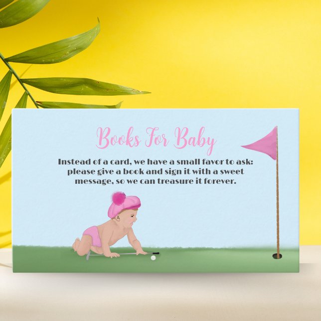 Painting Of Golf Baby Girl Sweet Caddy Baby Shower Enclosure Card (Creator Uploaded)