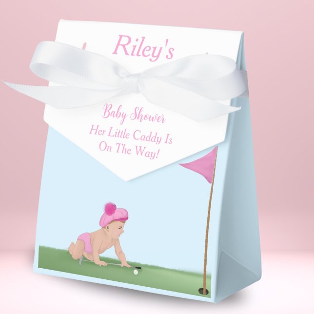 Painting Of Golf Baby Girl Sweet Caddy Baby Shower Favour Box (Creator Uploaded)