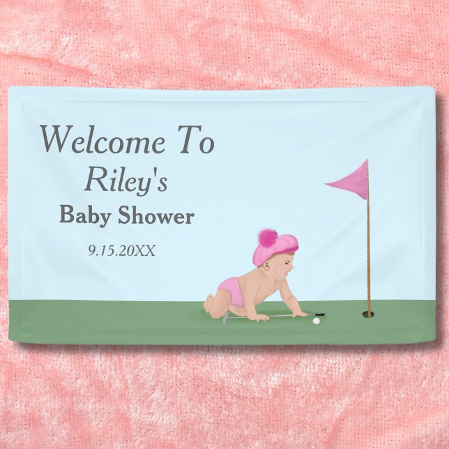 Painting Of Golf Baby Girl Sweet Caddy Welcome Banner (Creator Uploaded)