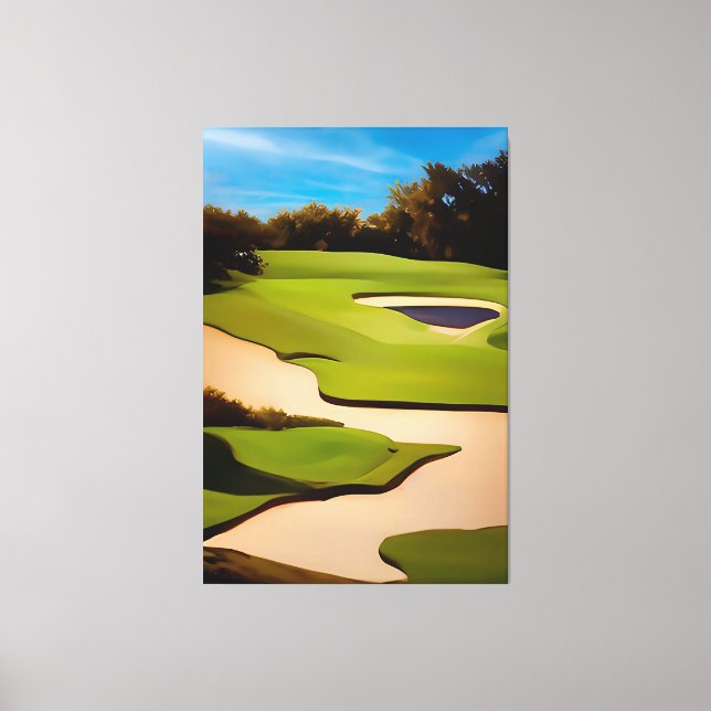 Painting of Golf Course Golf Painting Golf Art Canvas Print (Front)