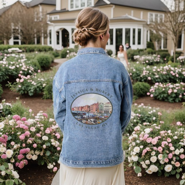 Painting of Grand Canal - Venice, Italy Denim Jacket (Wedding Back)