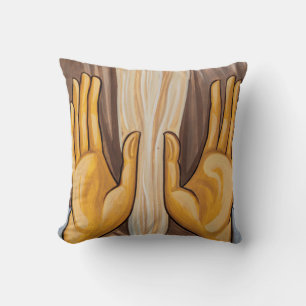 Painting Of Hands In A Church Cushion