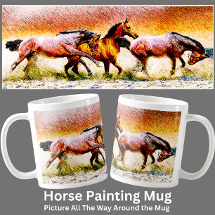 Painting of Horses on Coffee Mug