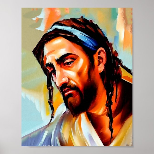 Painting of Jesus Christ Christian Art Poster (Front)