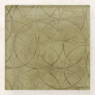 Painting of Linked Circles by Jennifer Goldberger Glass Coaster