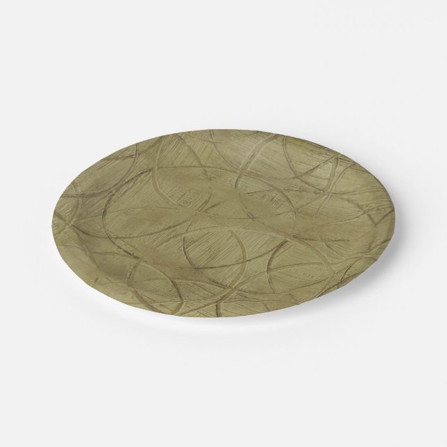 Painting of Linked Circles by Jennifer Goldberger Paper Plate (Angled)