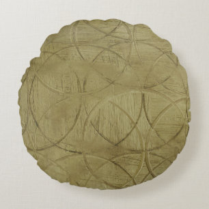 Painting of Linked Circles by Jennifer Goldberger Round Cushion