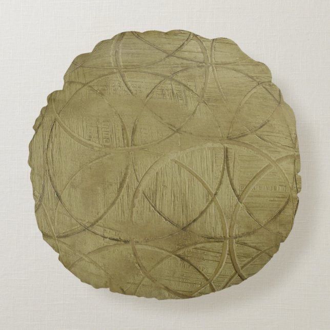 Painting of Linked Circles by Jennifer Goldberger Round Cushion (Front)