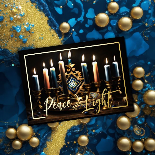 Painting of Menorah Peace and Light Holiday Card (Creator Uploaded)