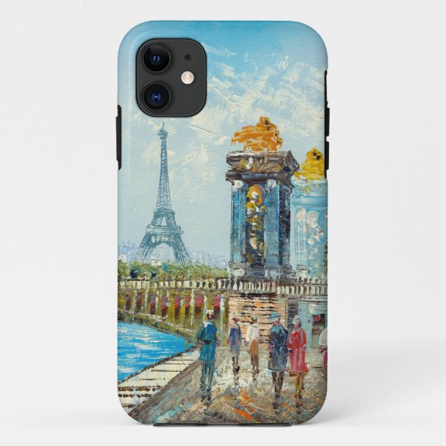 Painting Of Paris Eiffel Tower Scene Case-Mate iPhone Case (Back)