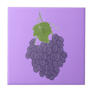 Painting of Purple Grapes Tiles