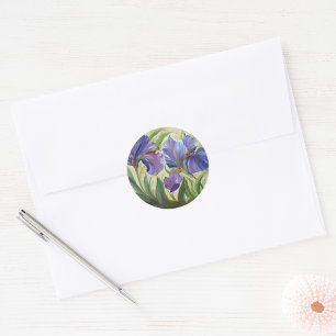 Painting of romantic irisis classic round sticker