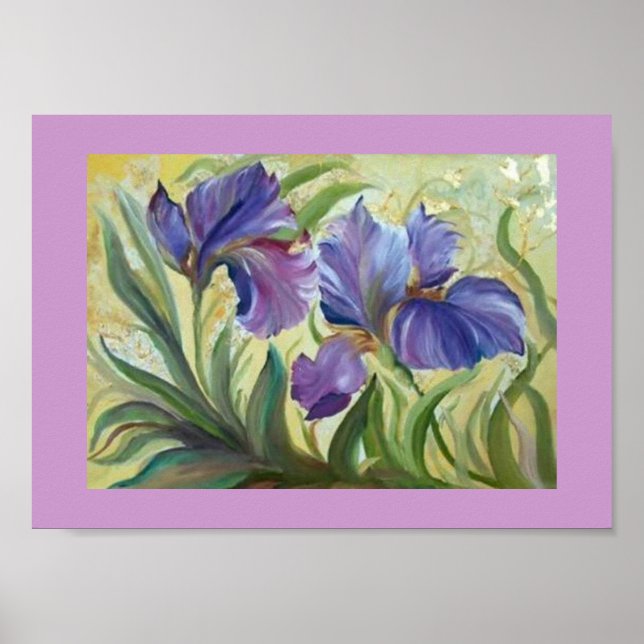 Painting of romantic irisis poster (Front)