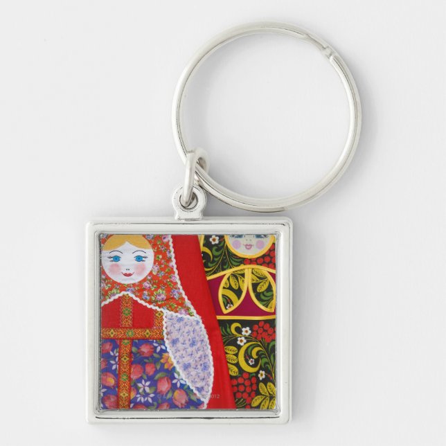Painting of Russian Matryoshka doll Key Ring (Front)