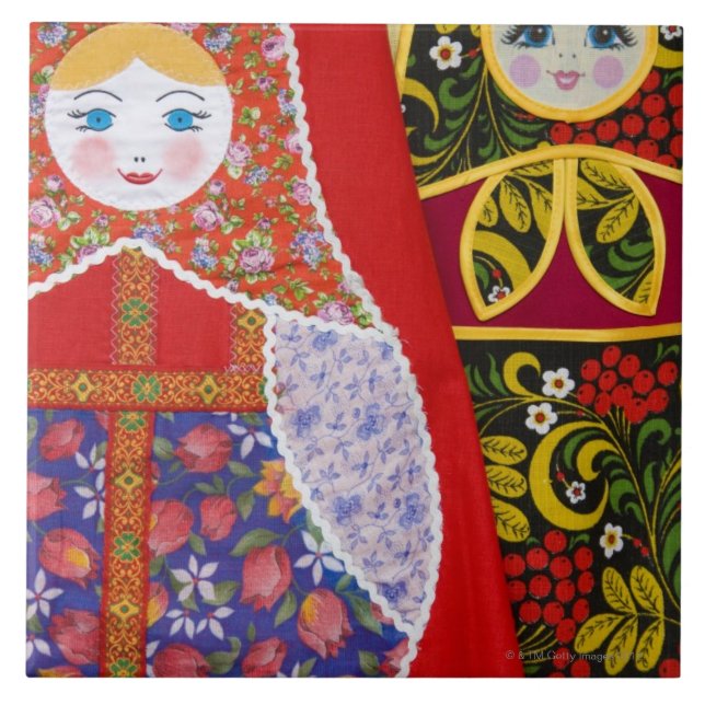 Painting of Russian Matryoshka doll Tile (Front)