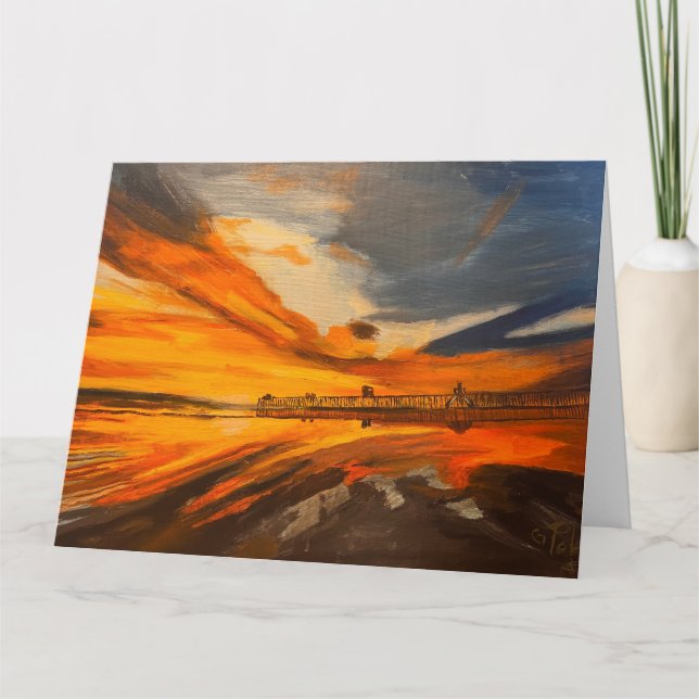 Painting of Scripps Pier, La Jolla, CA  Card (Front)