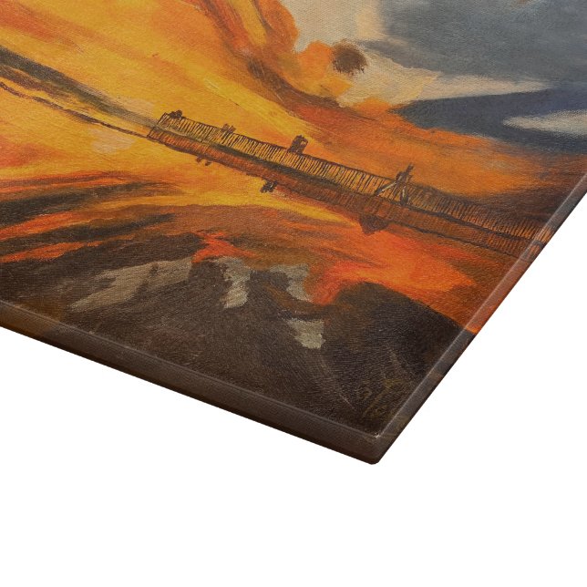 Painting of Scripps Pier, La Jolla, CA Cutting Board (Corner)