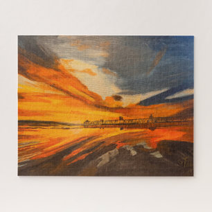 Painting of Scripps Pier, La Jolla, CA Jigsaw Puzzle