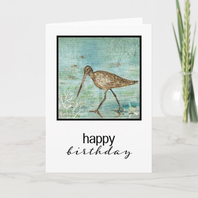 Painting Of Snipe Shore Bird Card (Front)