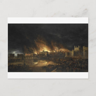 Painting of the Great Fire of London, 17th century Postcard