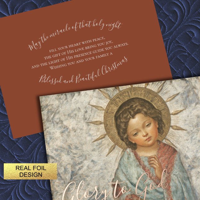 Painting of The Young Saviour Foil Holiday Card (Creator Uploaded)