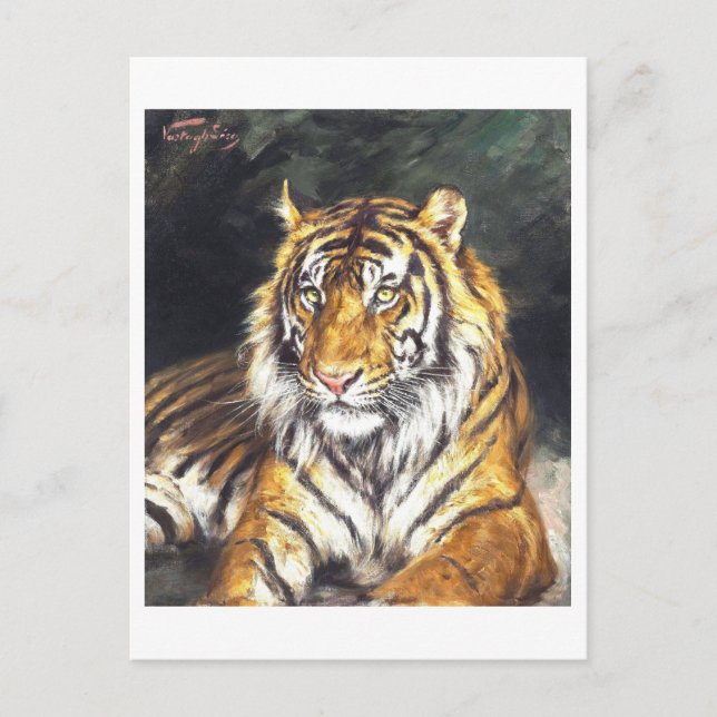 Painting of Tiger Postcard (Front)