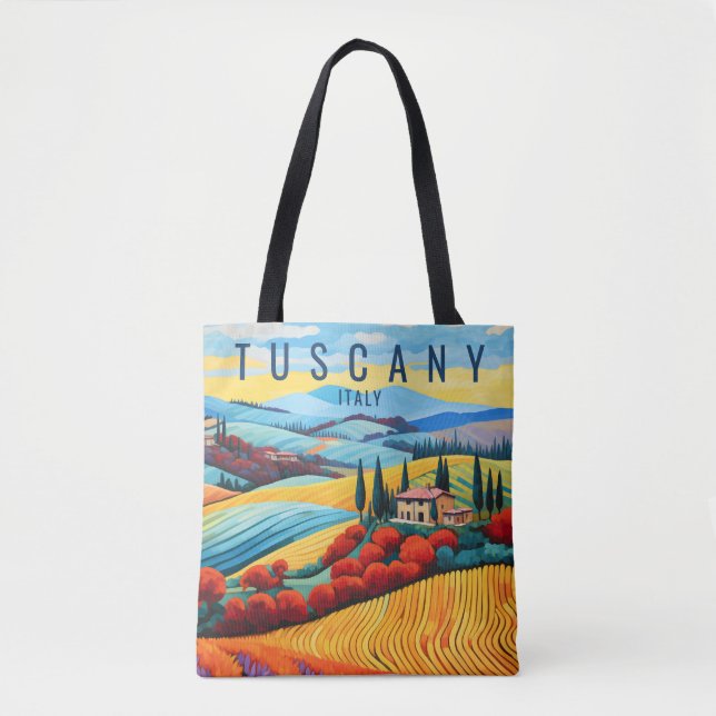 Painting of Tuscany at Sunset | Italy Travel | Art Tote Bag (Front)