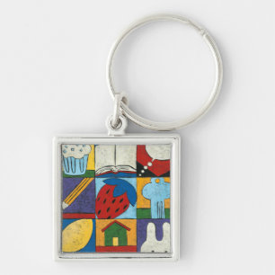 Painting of Various Objects by Chariklia Zarris Key Ring